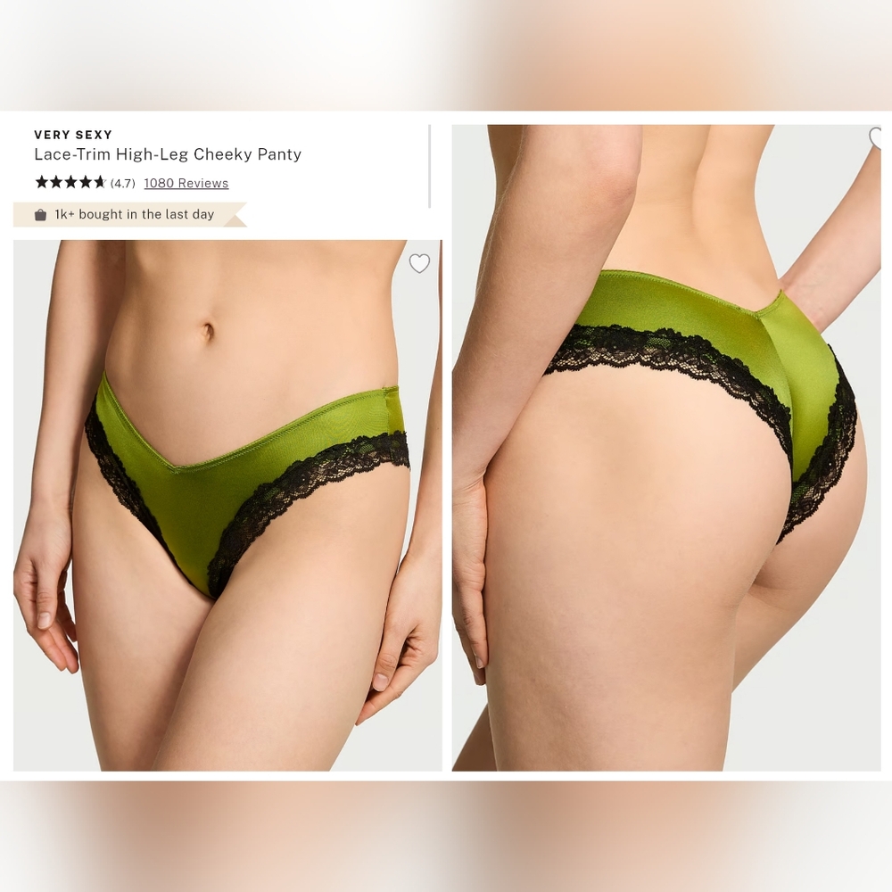 Victoria's secret VERY SEXY Lace-Trim High-Leg Cheeky Panty LARGE